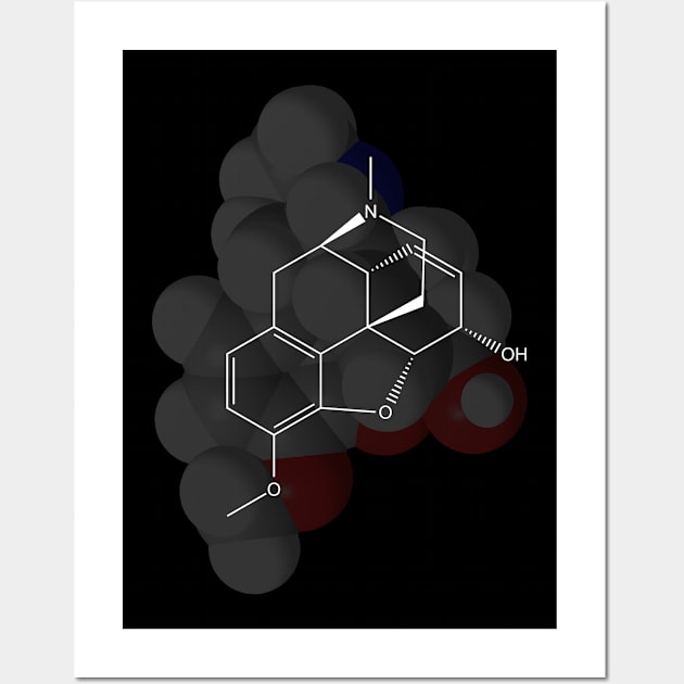 Codeine Molecule Chemistry Wall Art by ChemECool